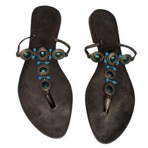 🌞 3/$15 Beaded Strappy Sandals Size 9